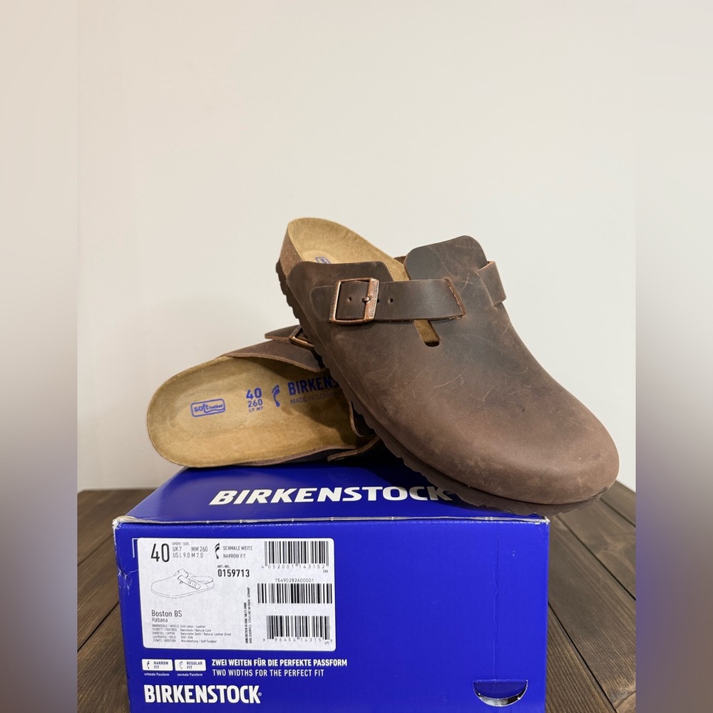 Birkenstock Oiled Leather Boston’s - Habana - 40 NARROW NWB